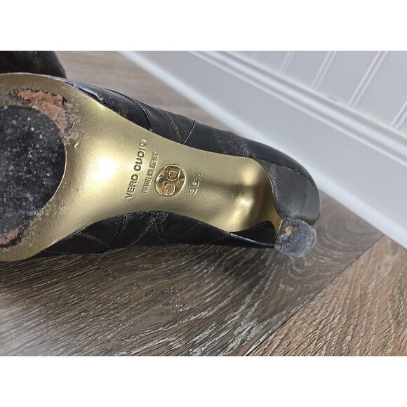 Dolce & Gabbana Bootie Boot Bordeaux Eel Leather Pointed Italy 36.5 US 6.5 - Picture 9 of 16